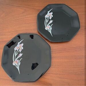 Set of 2 Arcoroc France OCTIME Salad Plates With Iris Detail